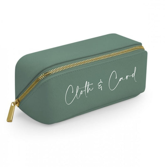 Logo printed saffiano zip case