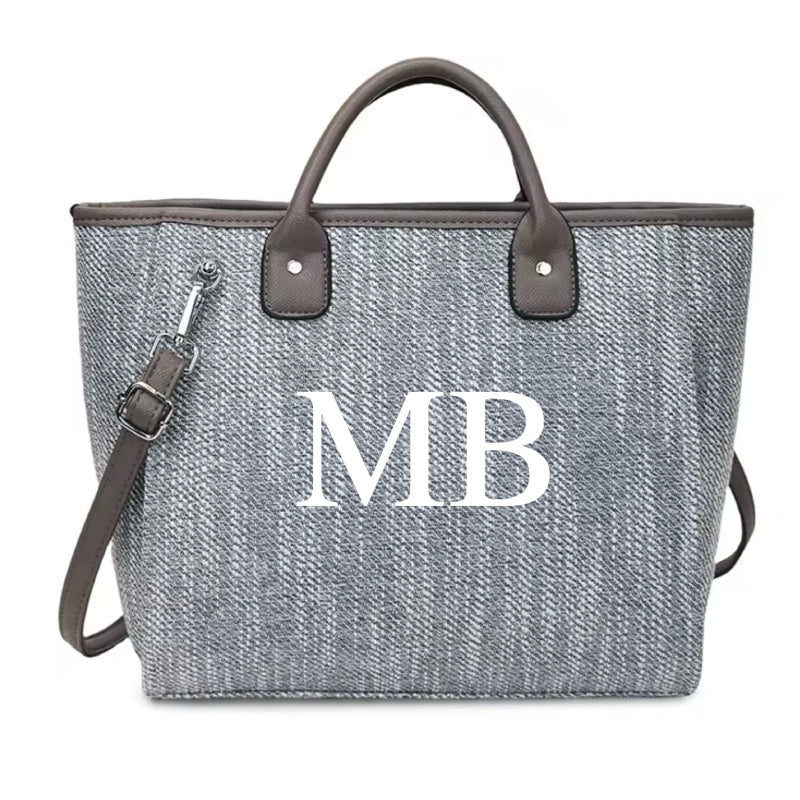 Personalised Large Initial Tote Cross Body Bag