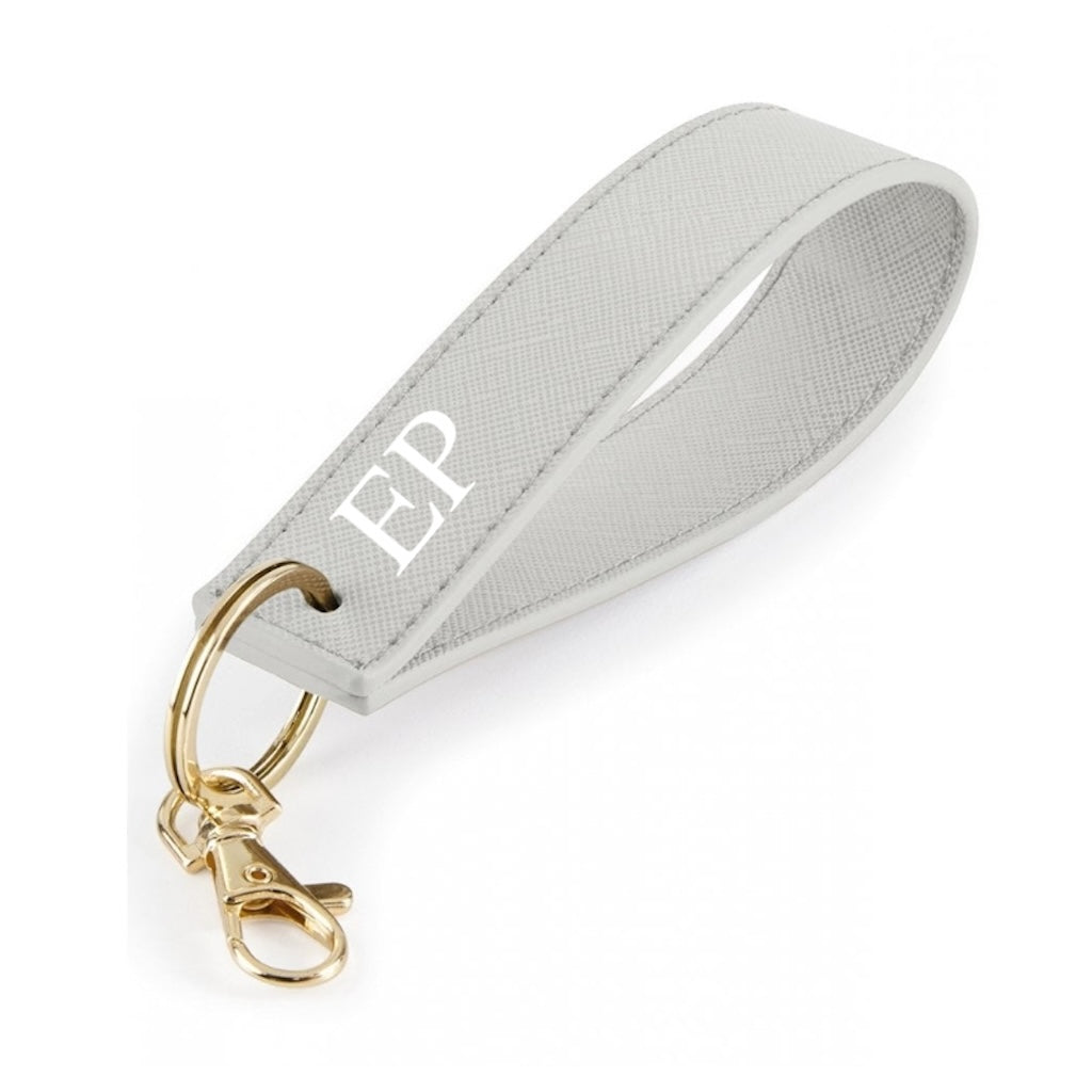 Personalised Saffiano Leather Wristlet Strap Handle key chains key rings