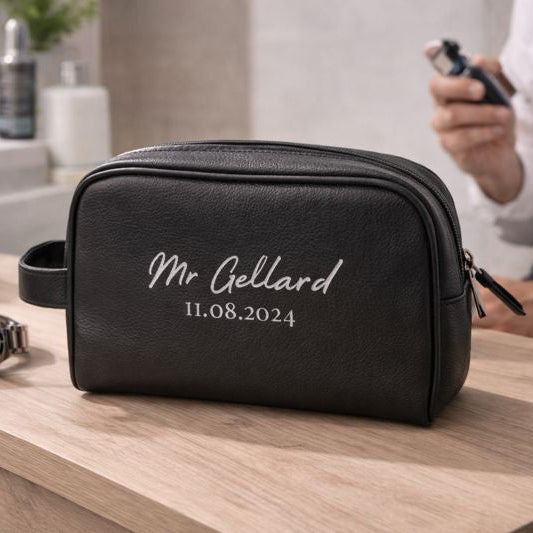 Personalised Mens Mr Groom Wedding Toiletry Wash Bag