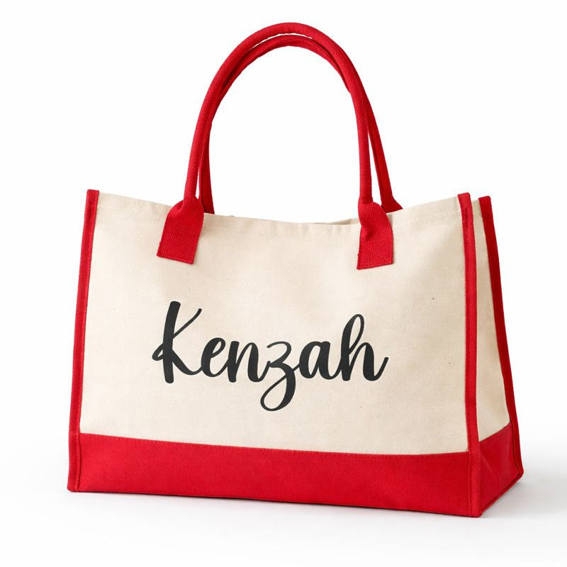Personalised HEIDI Canvas Panel Tote Bag