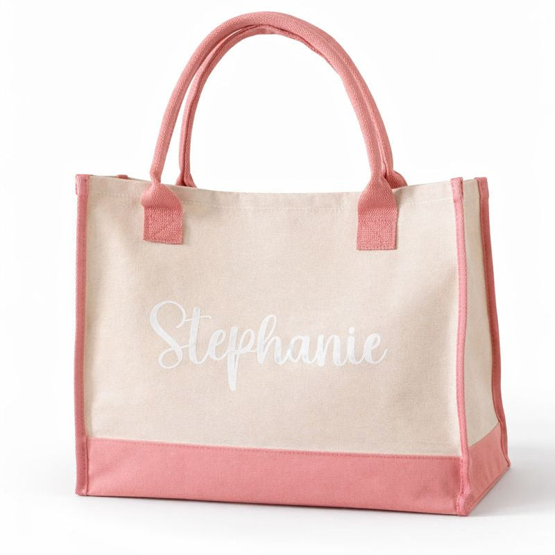 Personalised HEIDI Canvas Panel Tote Bag