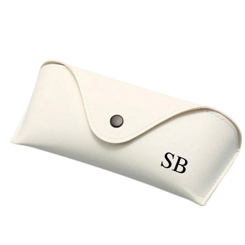 Personalised Button Faux Leather Glasses Case Sunglasses