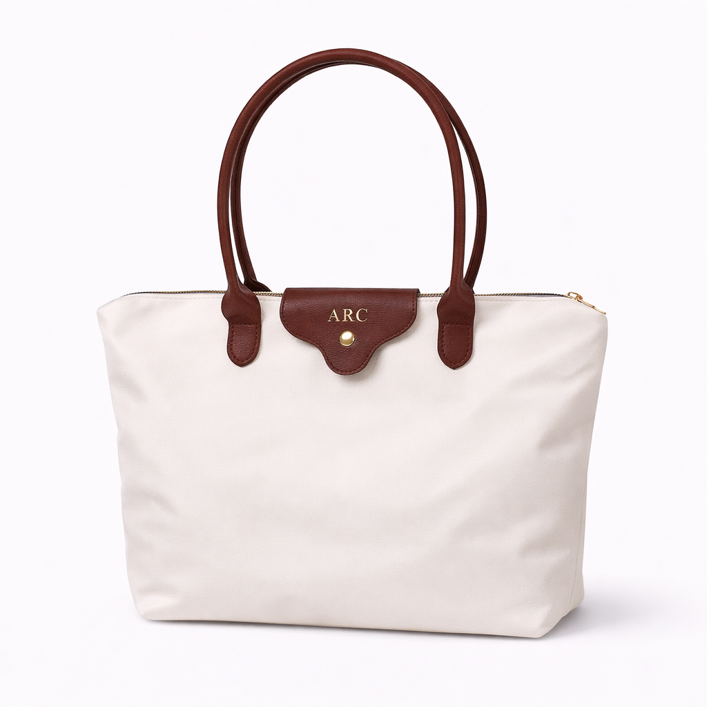 Personalised Nylon Embossed CAMBRIDGE Tote Shoulder Bag