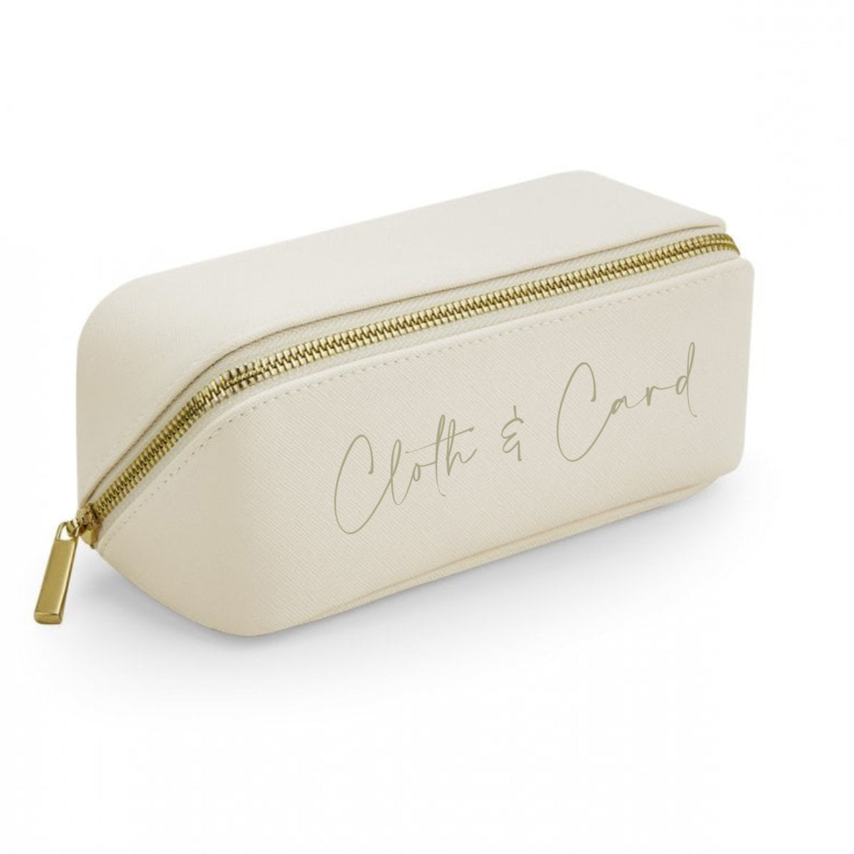 Logo printed saffiano zip case