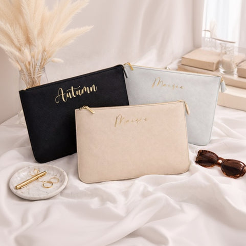 Personalised Saffiano Large Pouch