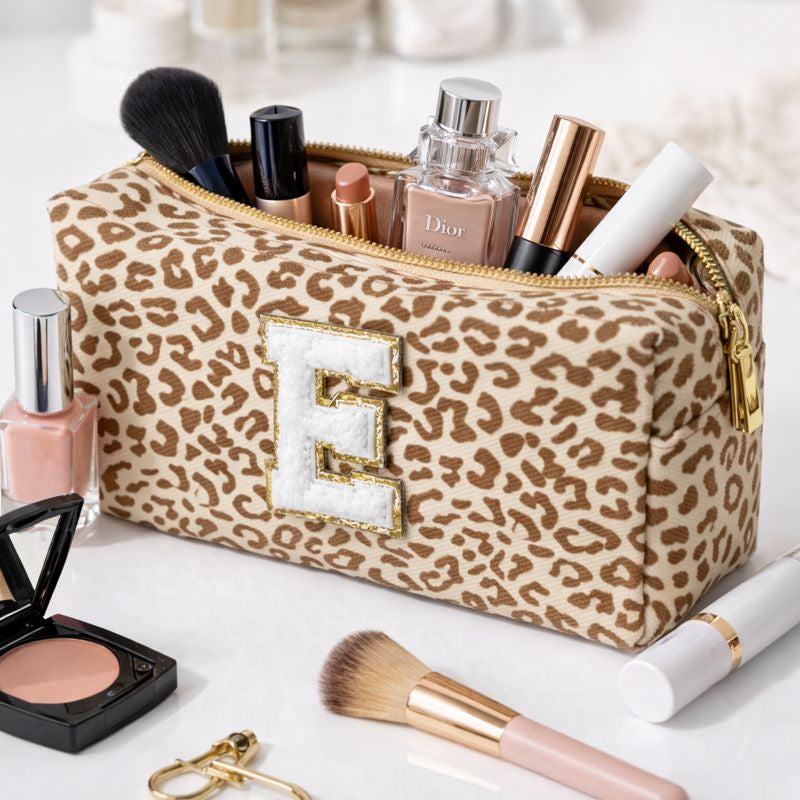 Personalised Leopard Print Makeup Cosmetic Bag Pencil Case