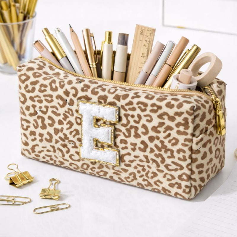 Personalised Leopard Print Makeup Cosmetic Bag Pencil Case