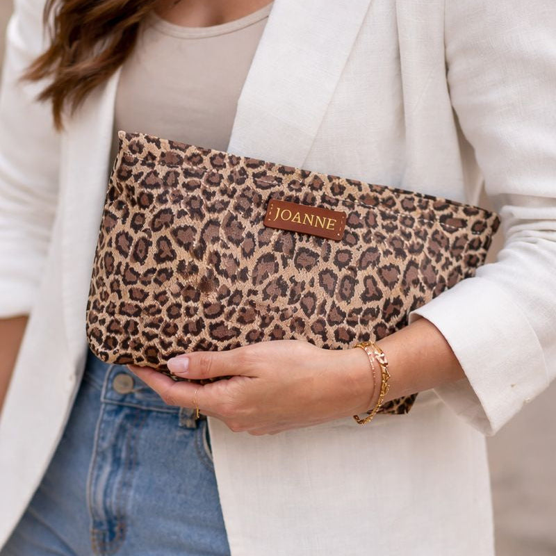 Personalised Leopard Print Pouch