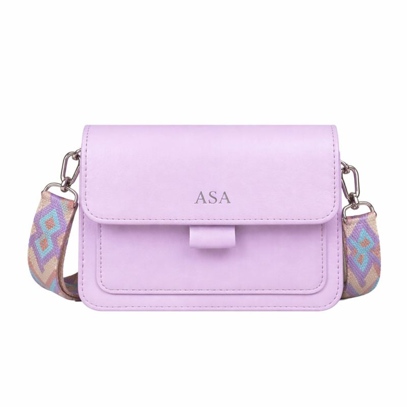 Personalised Mini MICHELLE Embossed Faux Leather Cross Body Bag