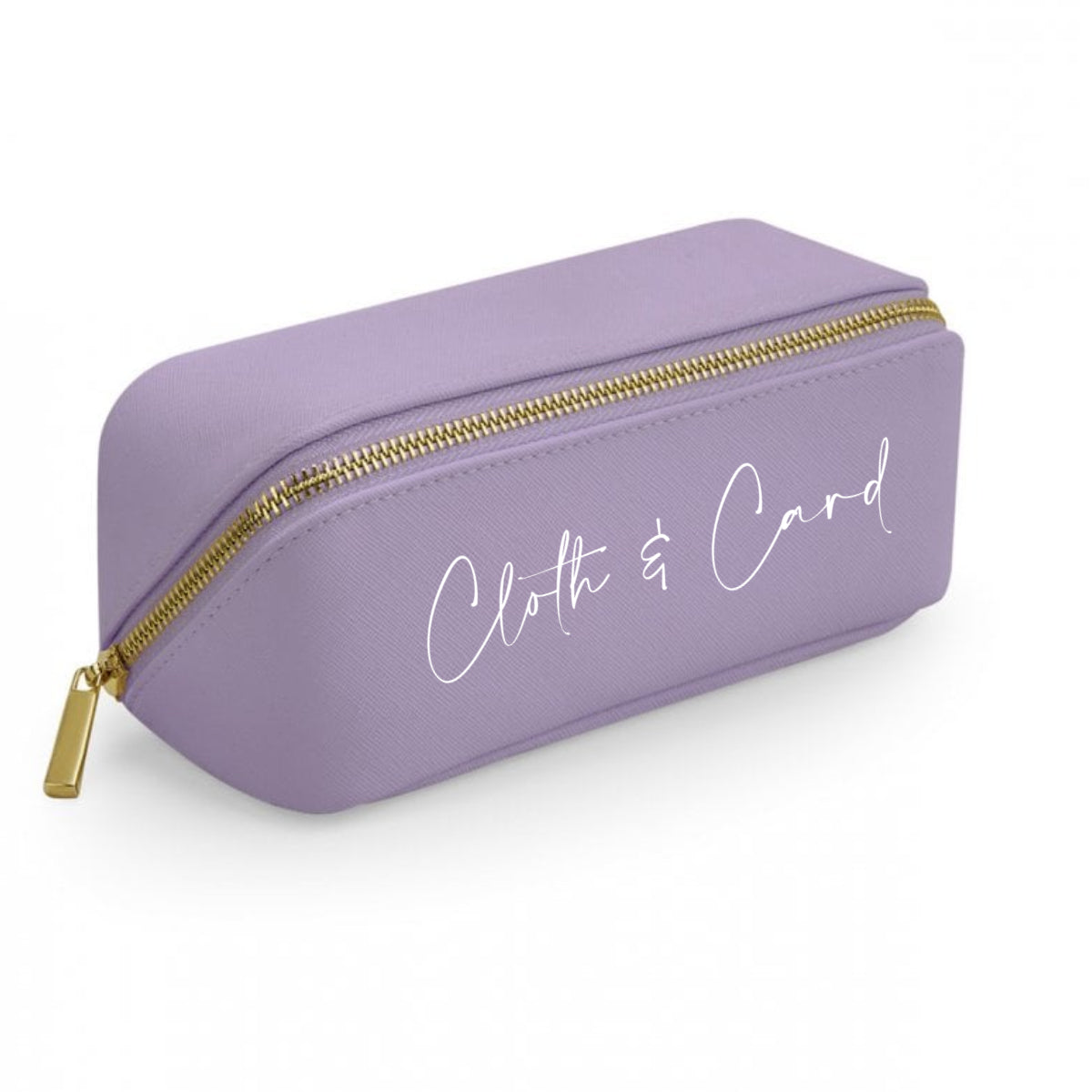 Logo printed saffiano zip case