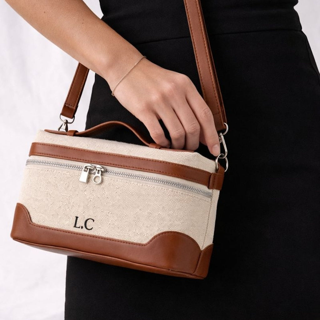 Personalised LILY Canvas & Faux Leather Cross Body
