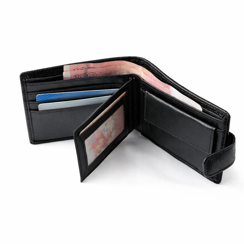 Personalised Black Mens Faux Leather Wallet