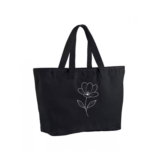 Logo printed large tote bag