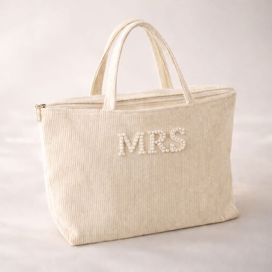 MRS Corduroy Ribbed Large Tote Shoulder Bag