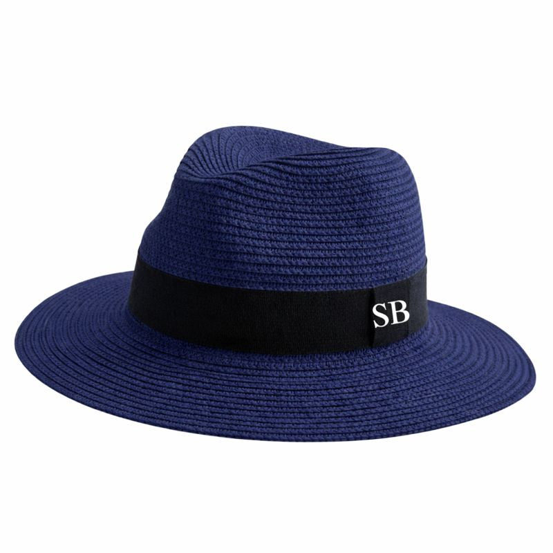 Personalised Initial Monogram Beach Summer Fedora Sun Hat Straw Hat