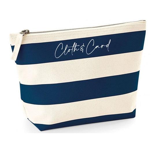 Logo printed stripe pouch