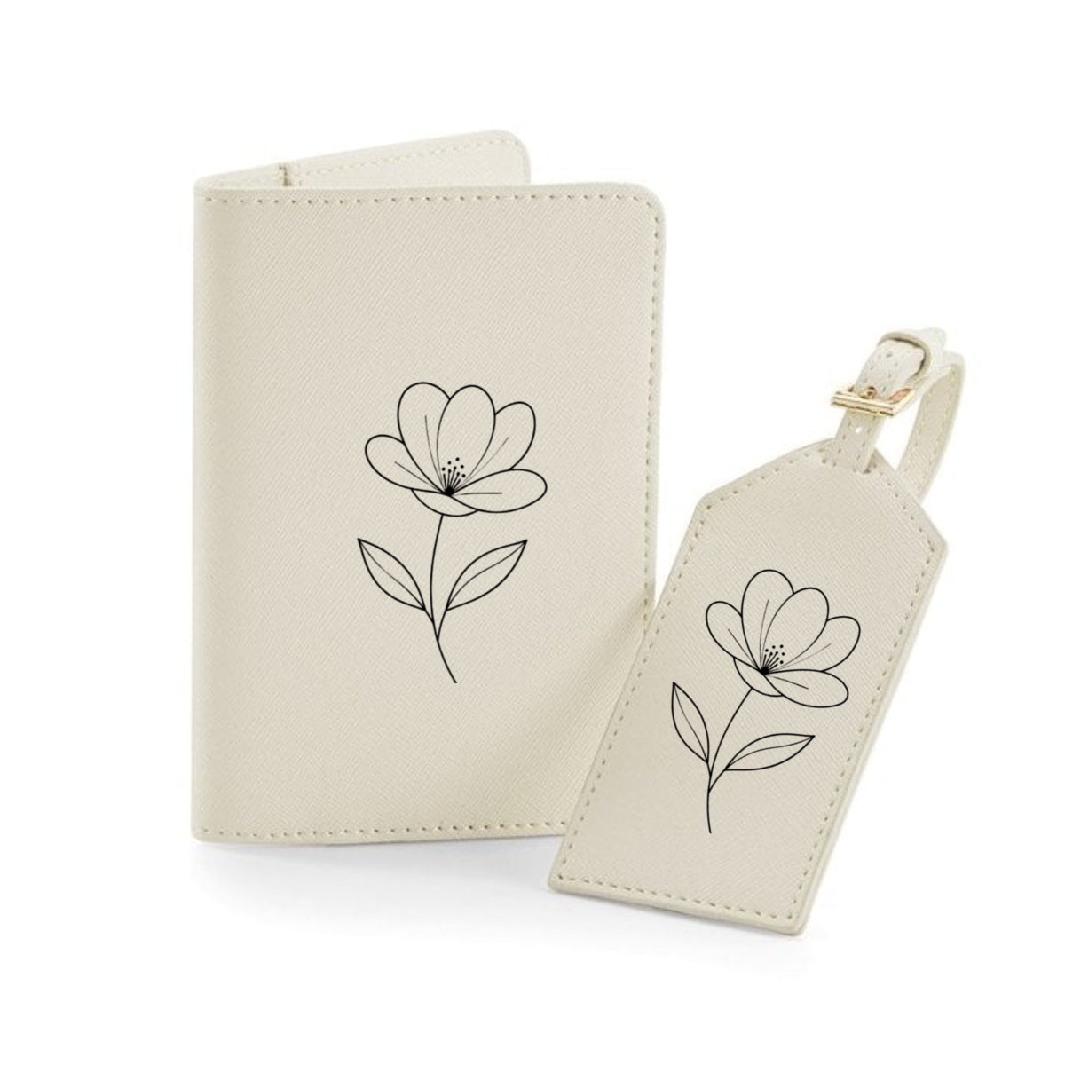 Logo printed saffiano travel set
