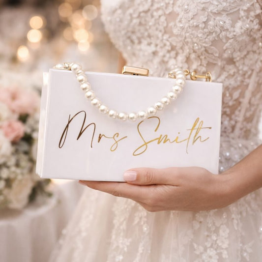 Personalised Pearl Clutch Cross Body Chain Bag