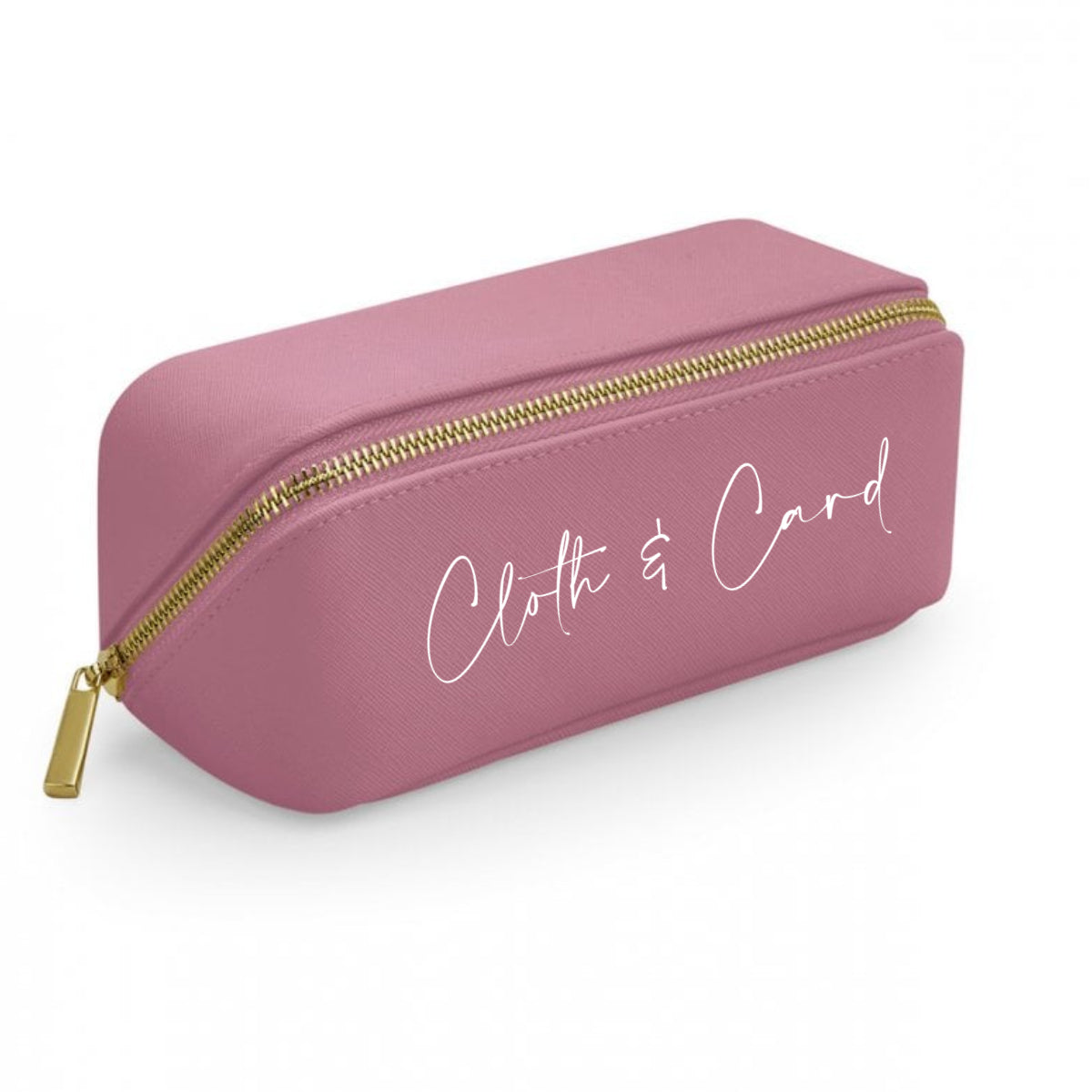 Logo printed saffiano zip case