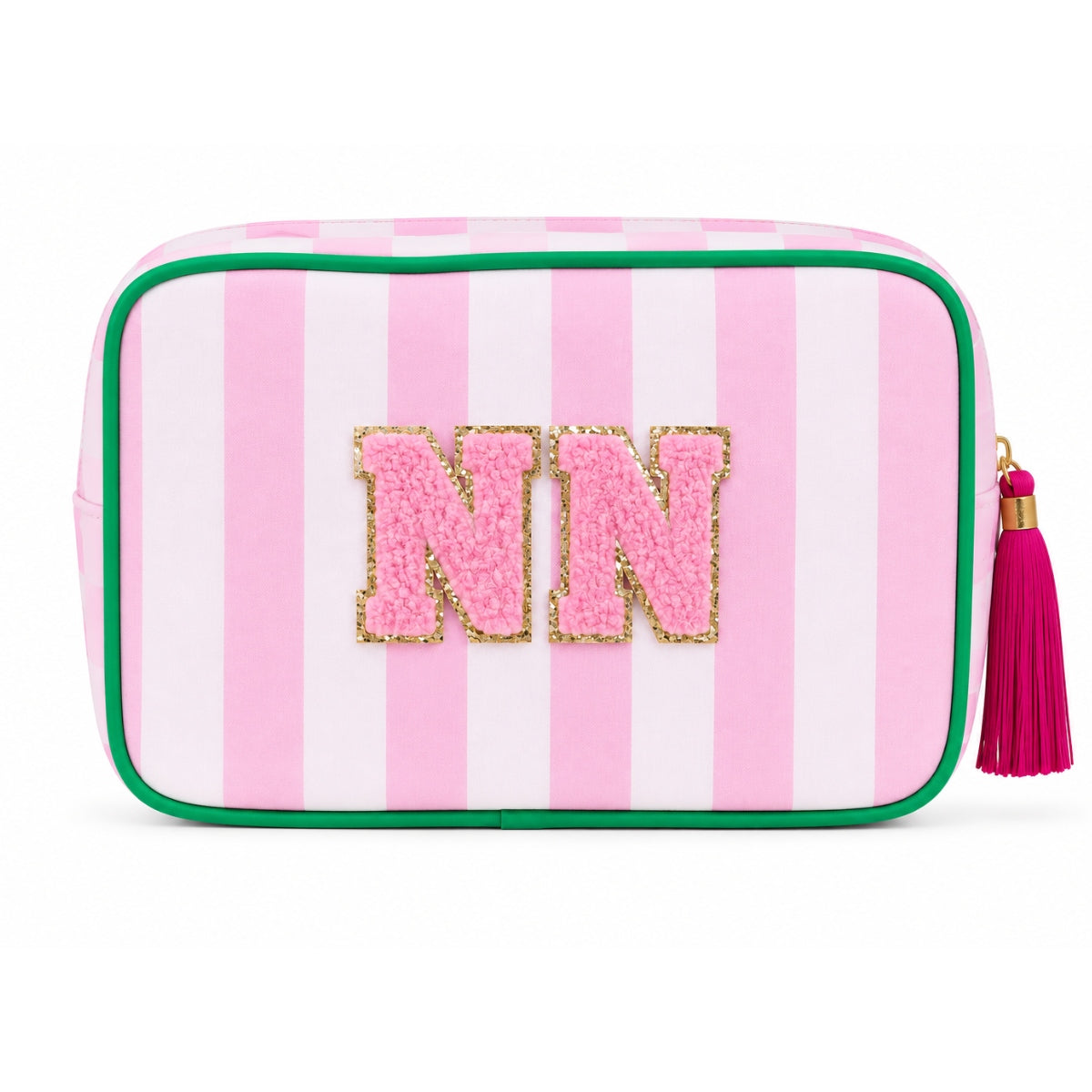 Personalised Stripe Tassel Makeup Cosmetic Bag