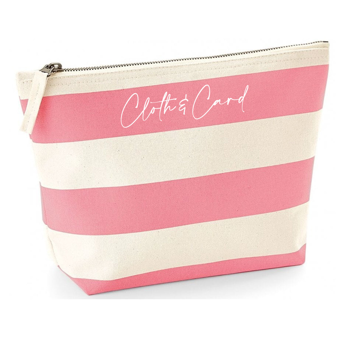 Logo printed stripe pouch
