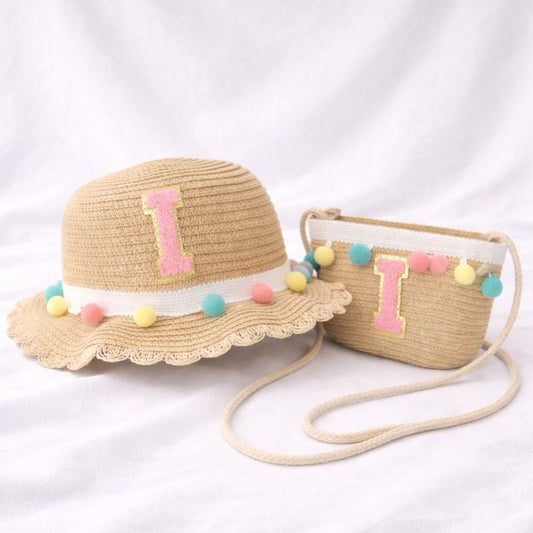 Personalised Childrens Patch 2pcs Sun hat & Bag Set