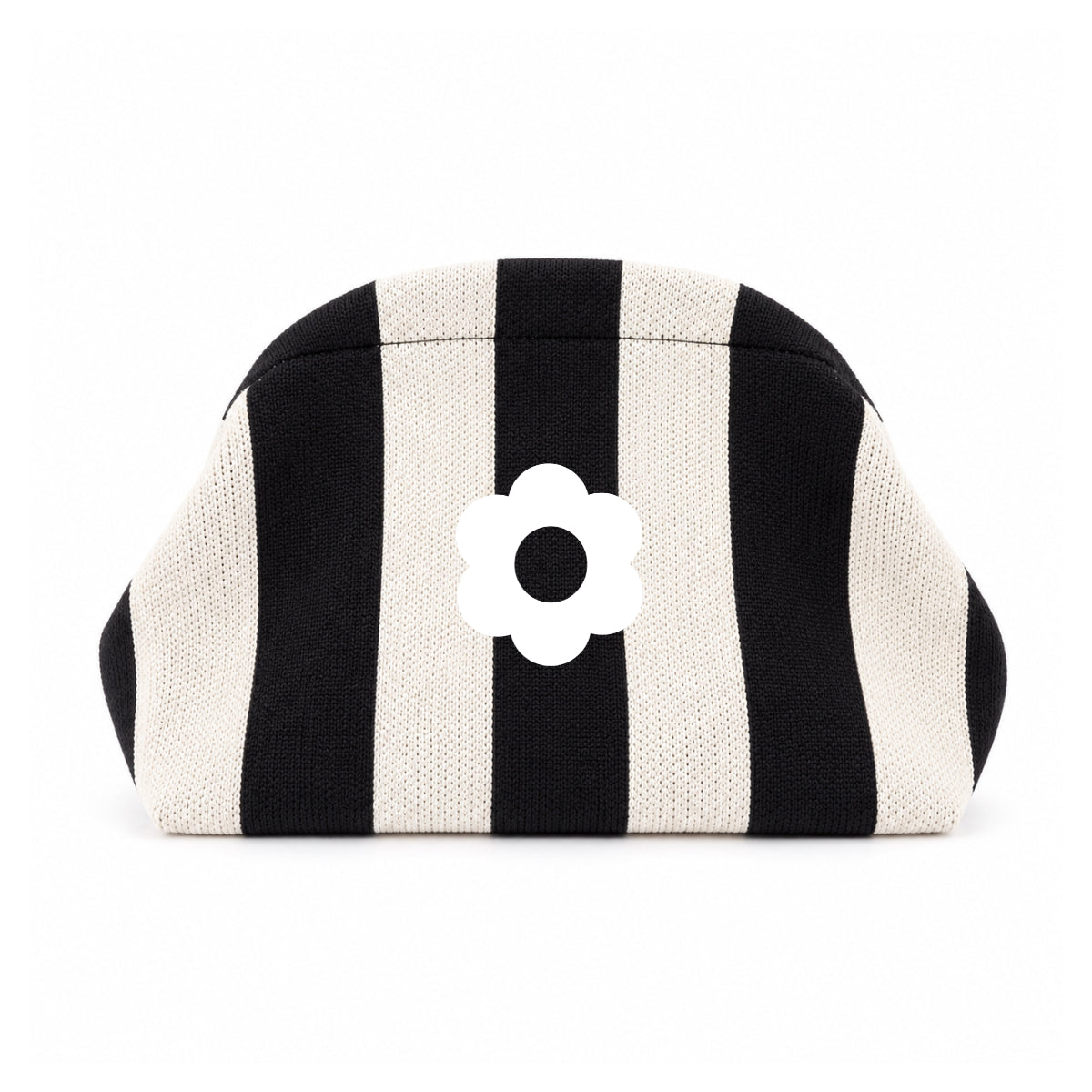 Logo printed stripe clutch bag