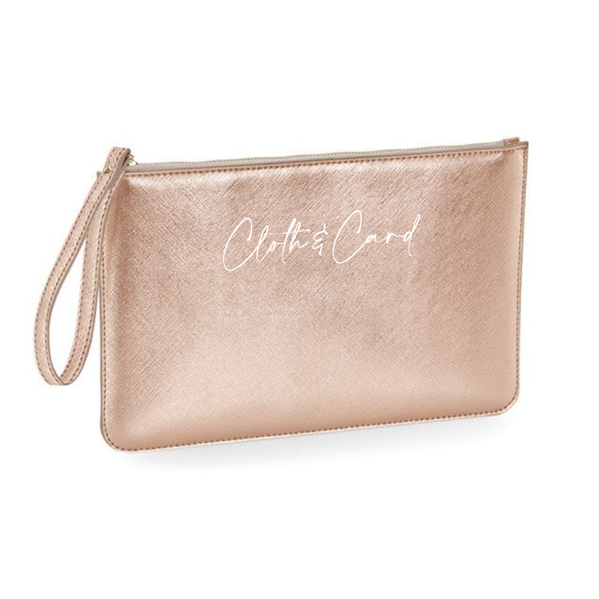 Logo Printed Saffiano Clutch Bag