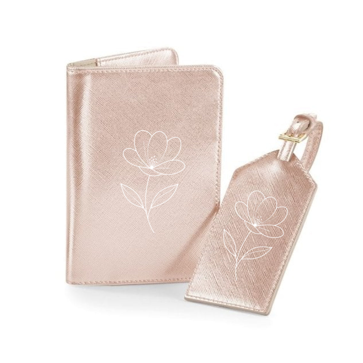 Logo printed saffiano travel set