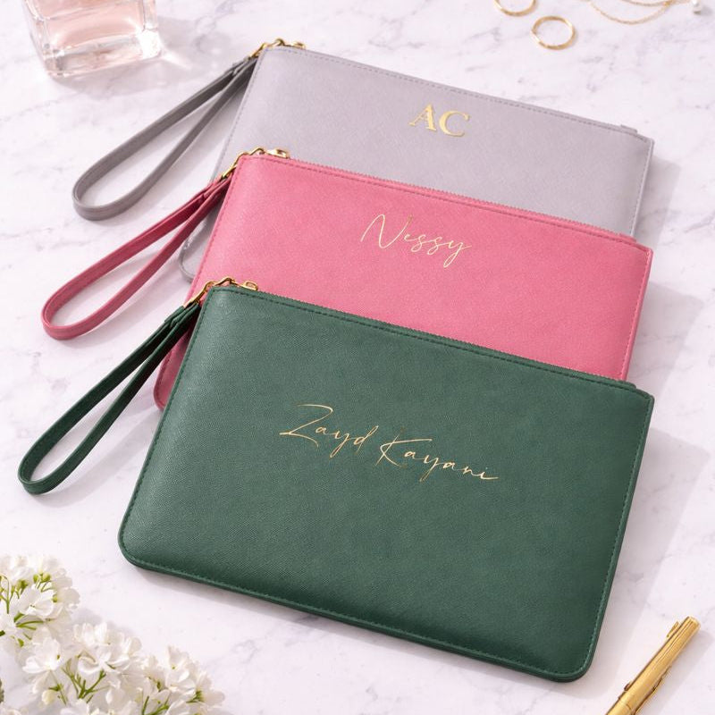 Personalised Saffiano Wristlet Pouch
