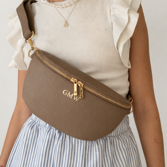Personalised Saffiano Leather Embossed Saddle Cross Body Bag