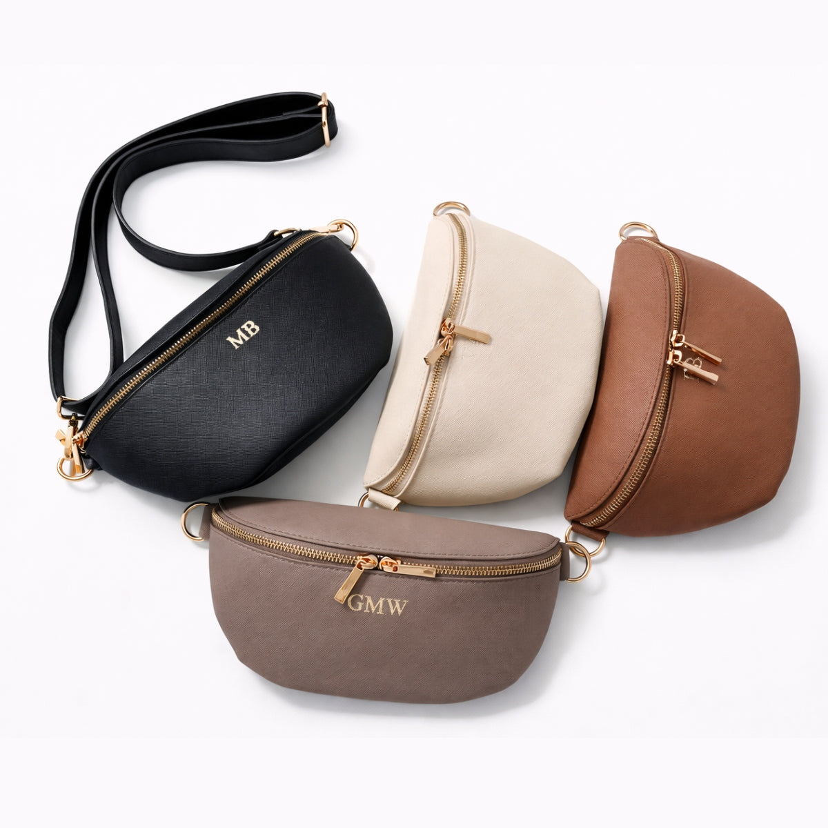 Personalised Saffiano Leather Embossed Saddle Cross Body Bag
