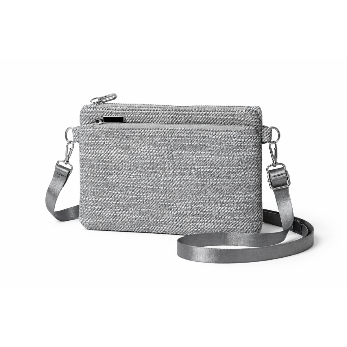 Grey canvas cross body bag