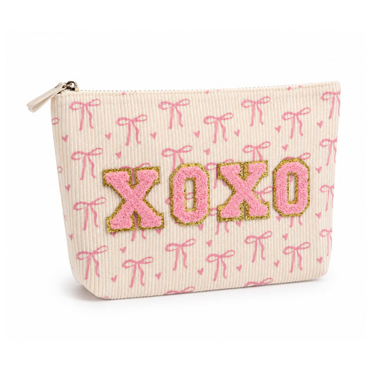 Bow XOXO pink pouch