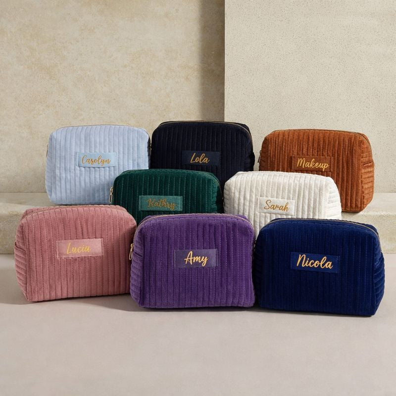 Personalised Soft Velvet Makeup Cosmetic Bag