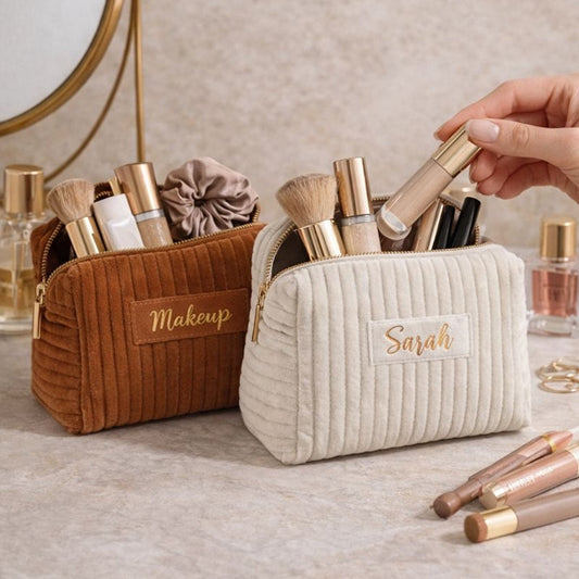 Personalised Soft Velvet Makeup Cosmetic Bag