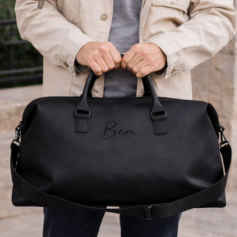 Personalised Weekender Vegan Leather Duffle Travel Hospital Overnight Large Bag