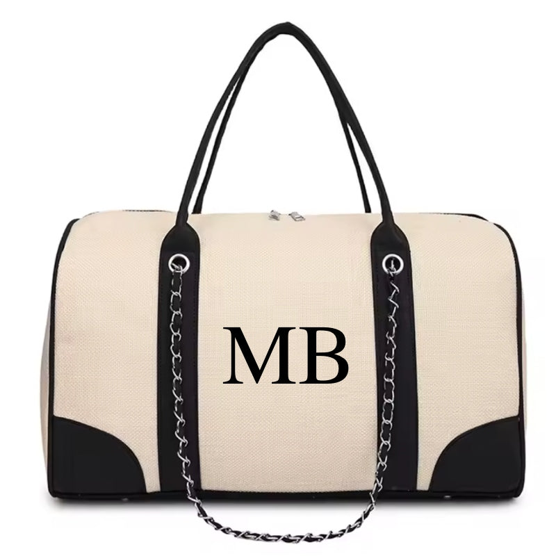 Personalised Large Chain Barrel Duffel Bag