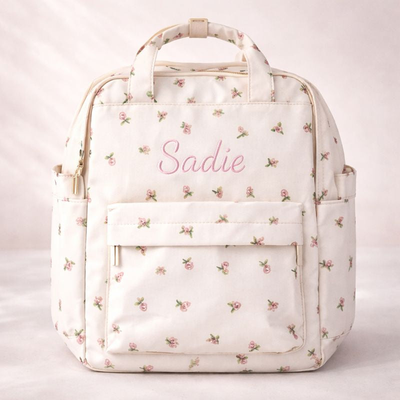 Personalised Embroidered Ditsy Square Backpack