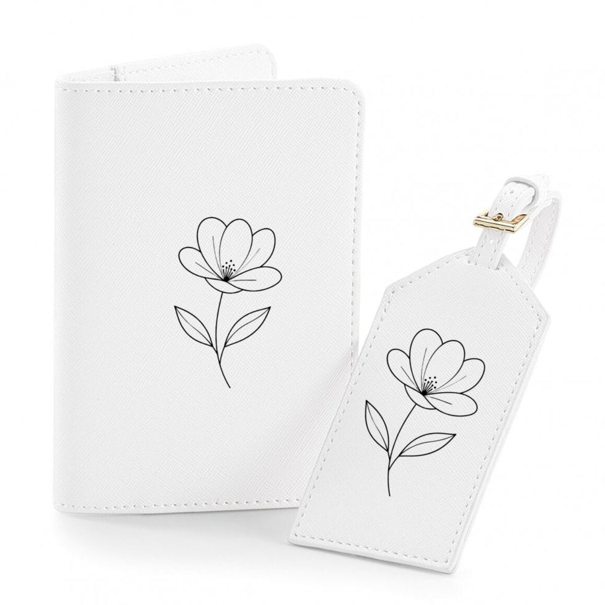 Logo printed saffiano travel set