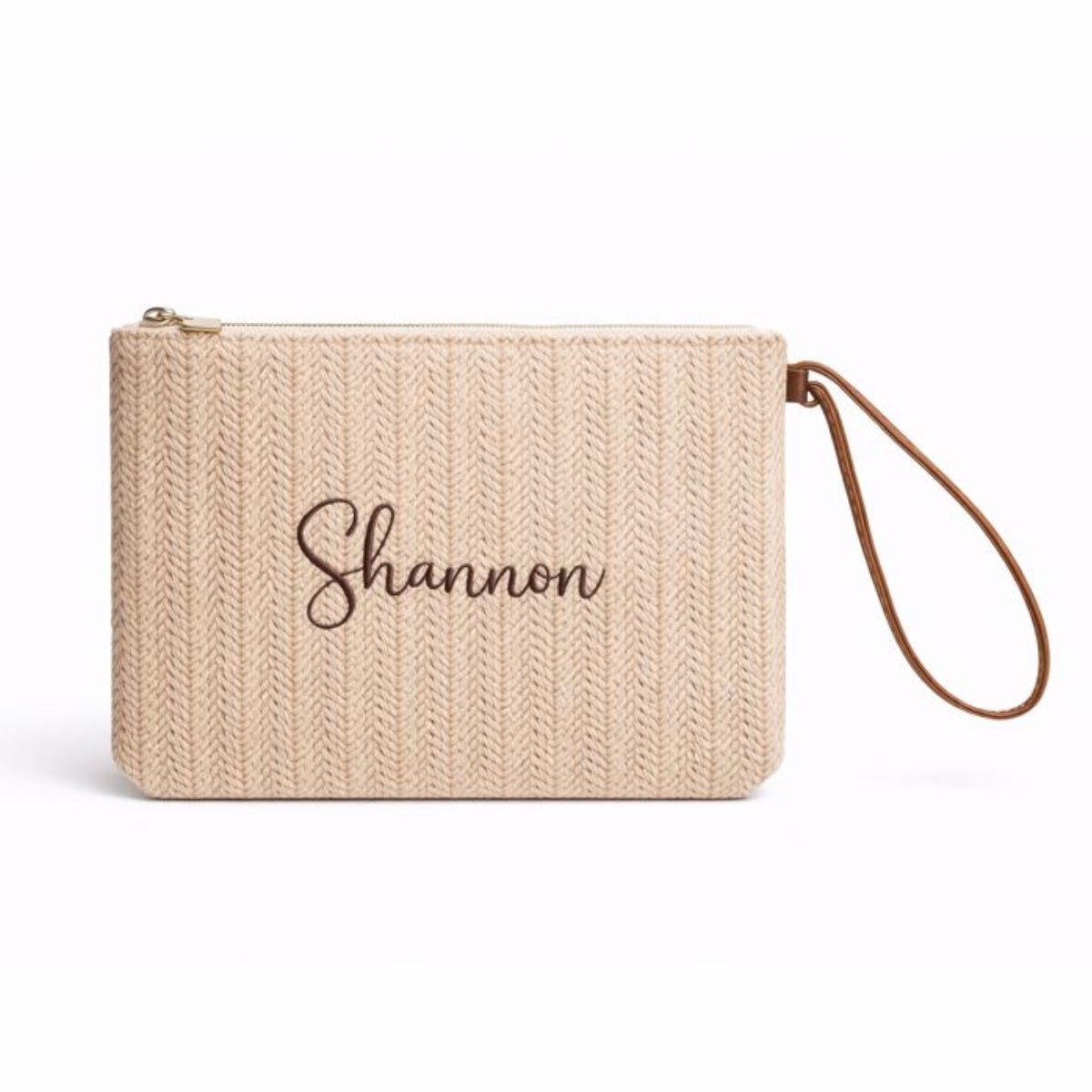 Personalised WILLOW Straw Rope Handle Tote & Clutch bag