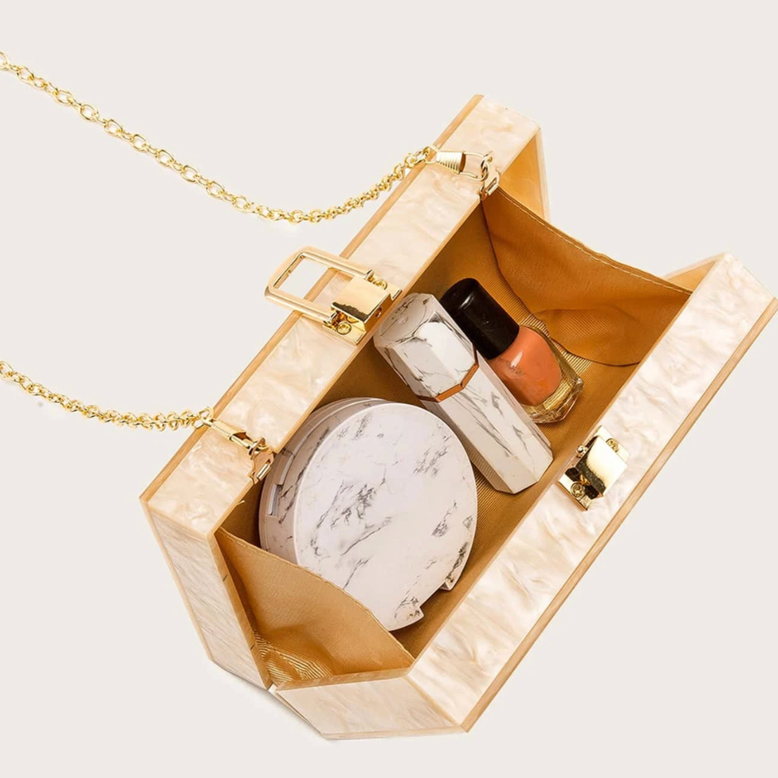 Personalised Marble Clutch Cross Body Chain Bag