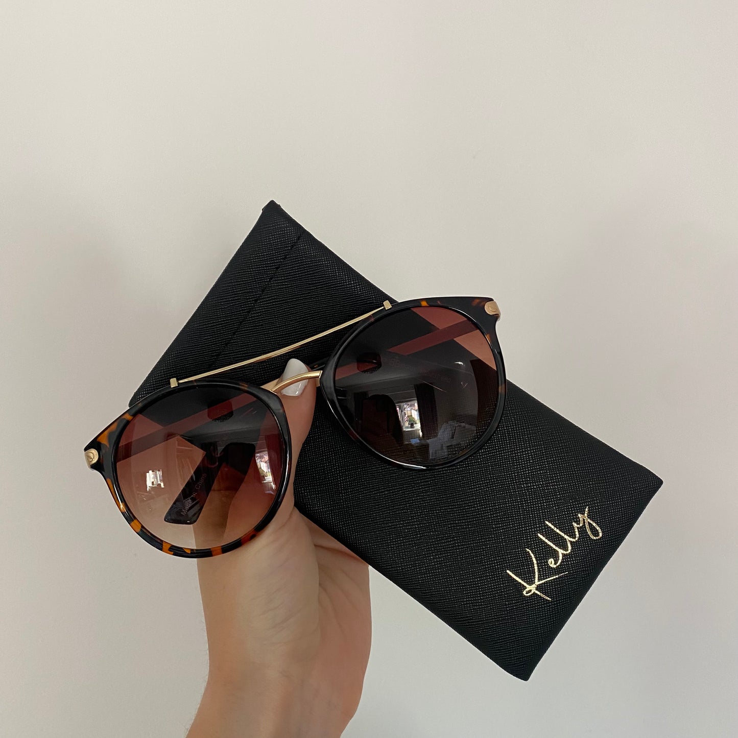 Personalised Pouch Faux Leather Glasses Case Sunglasses