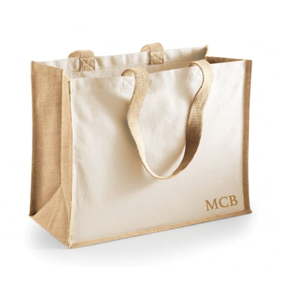 Personalised Square Canvas Shoulder Handle Beach Shopper Tote Bag
