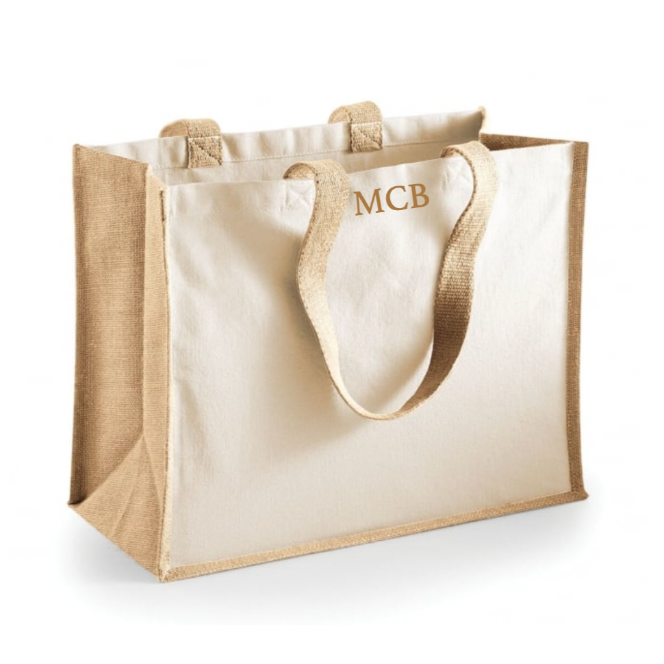 Personalised Square Canvas Shoulder Handle Beach Shopper Tote Bag
