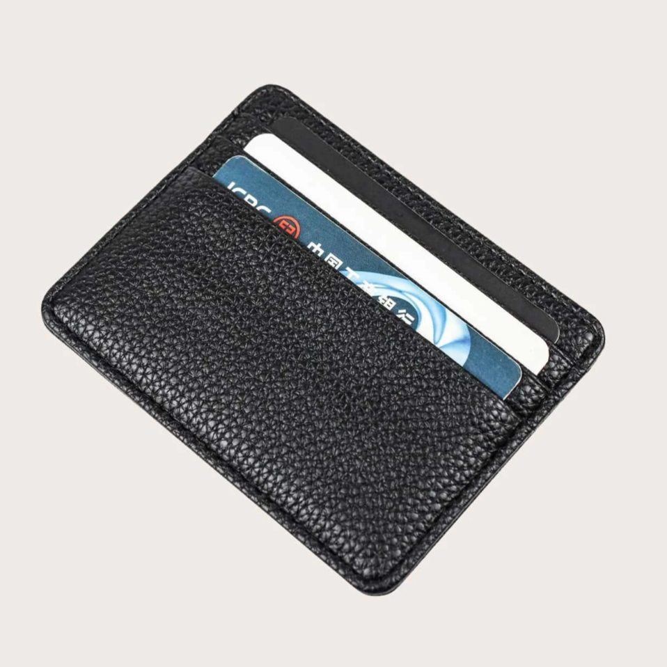 Personalised Faux Leather Black Mens Card Holder