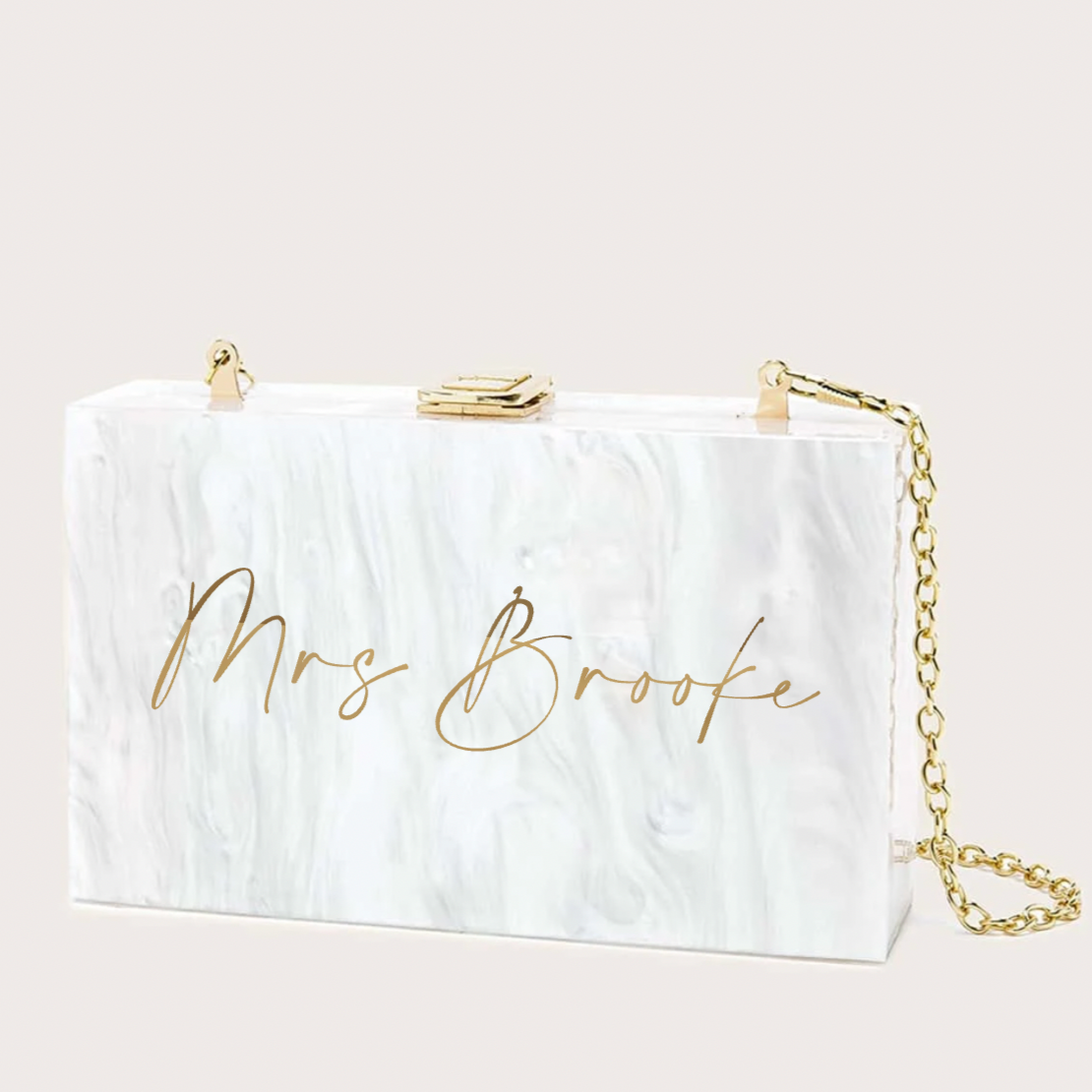 Personalised Marble Clutch Cross Body Chain Bag