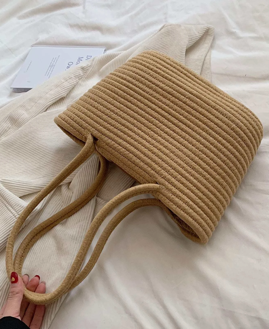 Personalised LOUISE Rope Pearl Tote Bag